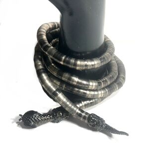 Flexible Snake Reptile Bendable Necklace Or Bracelet Silver Tone Avant Garde 35”